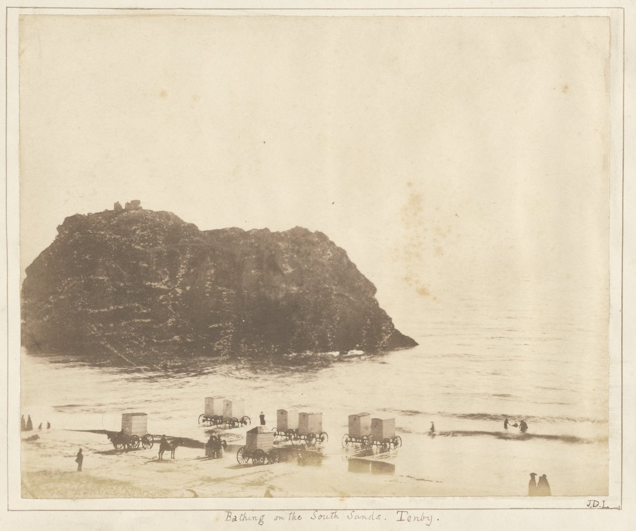 Baño en las arenas del sur, Tenby. de John Dillwyn Llewelyn