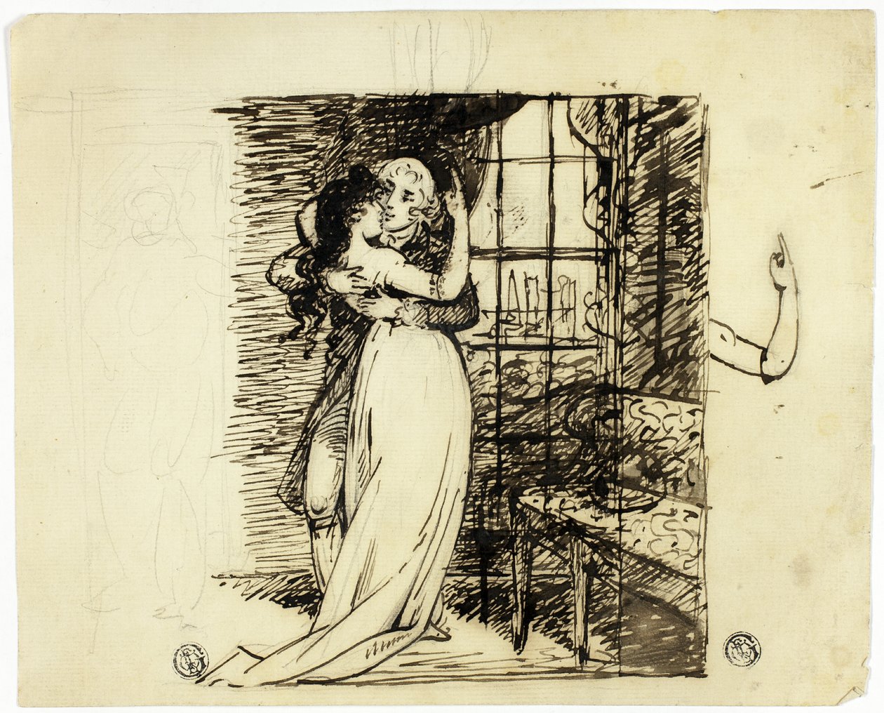 Amantes en una habitación de John Downman