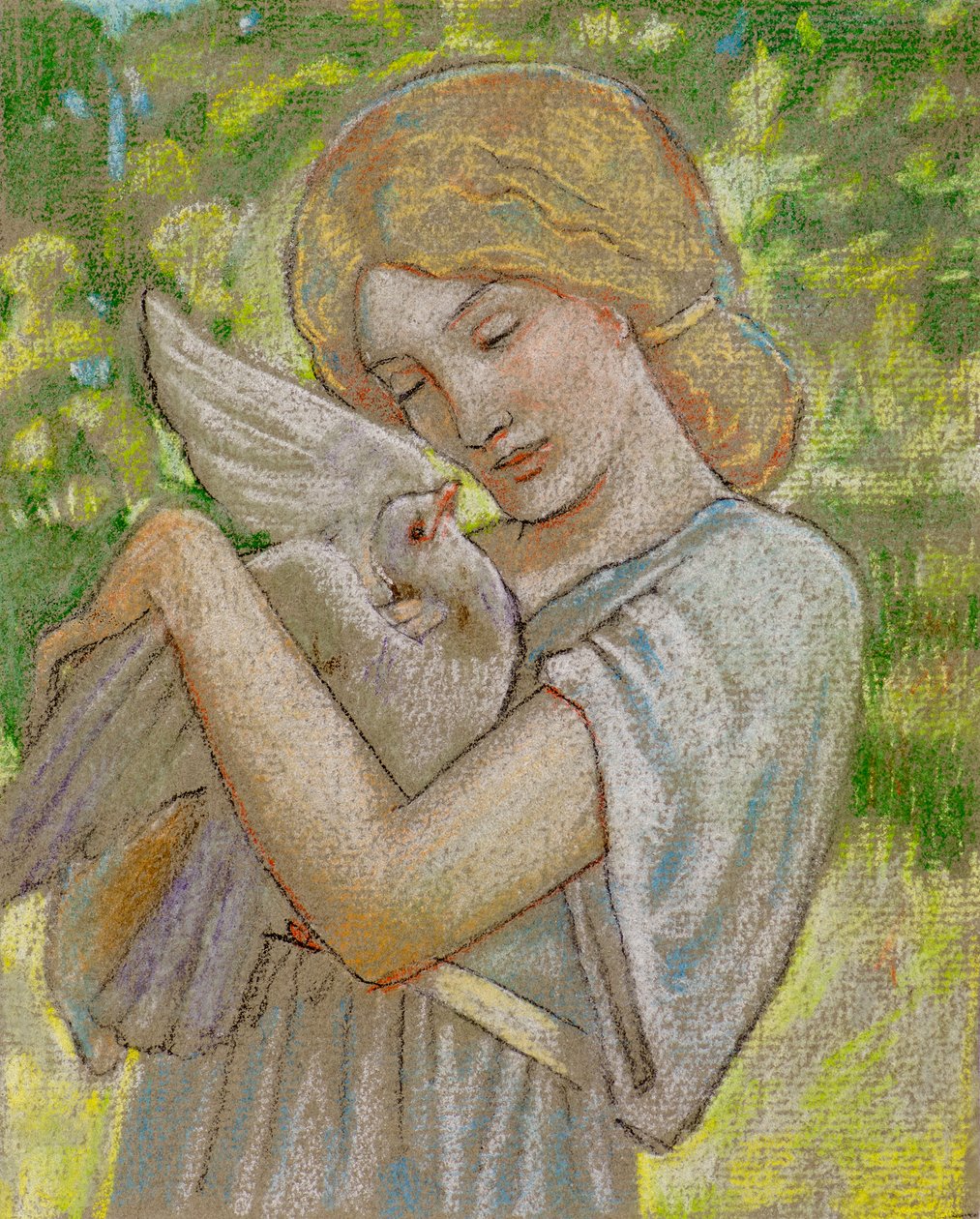Niña con una paloma de John Duncan