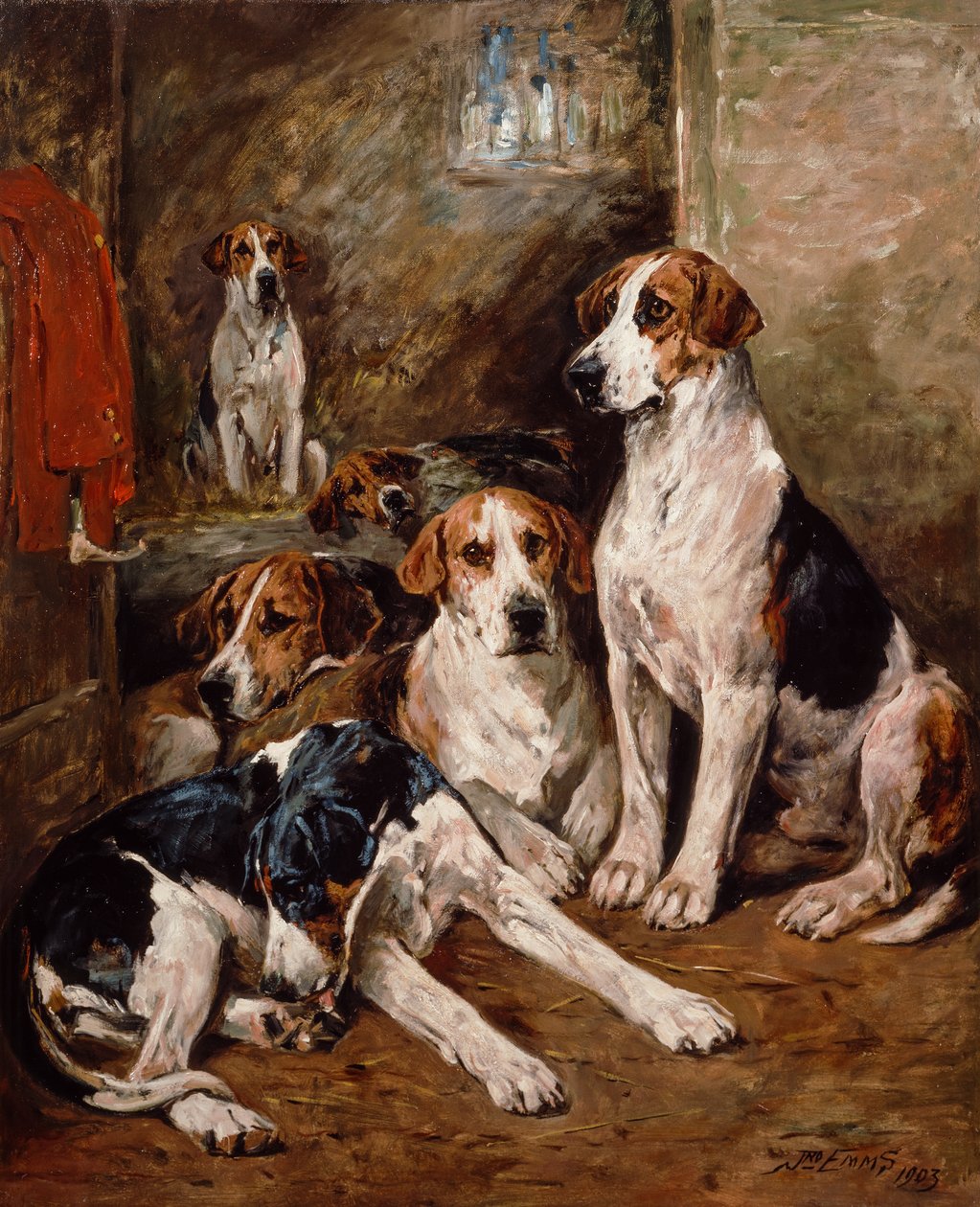 En la perrera (óleo sobre lienzo) de John Emms