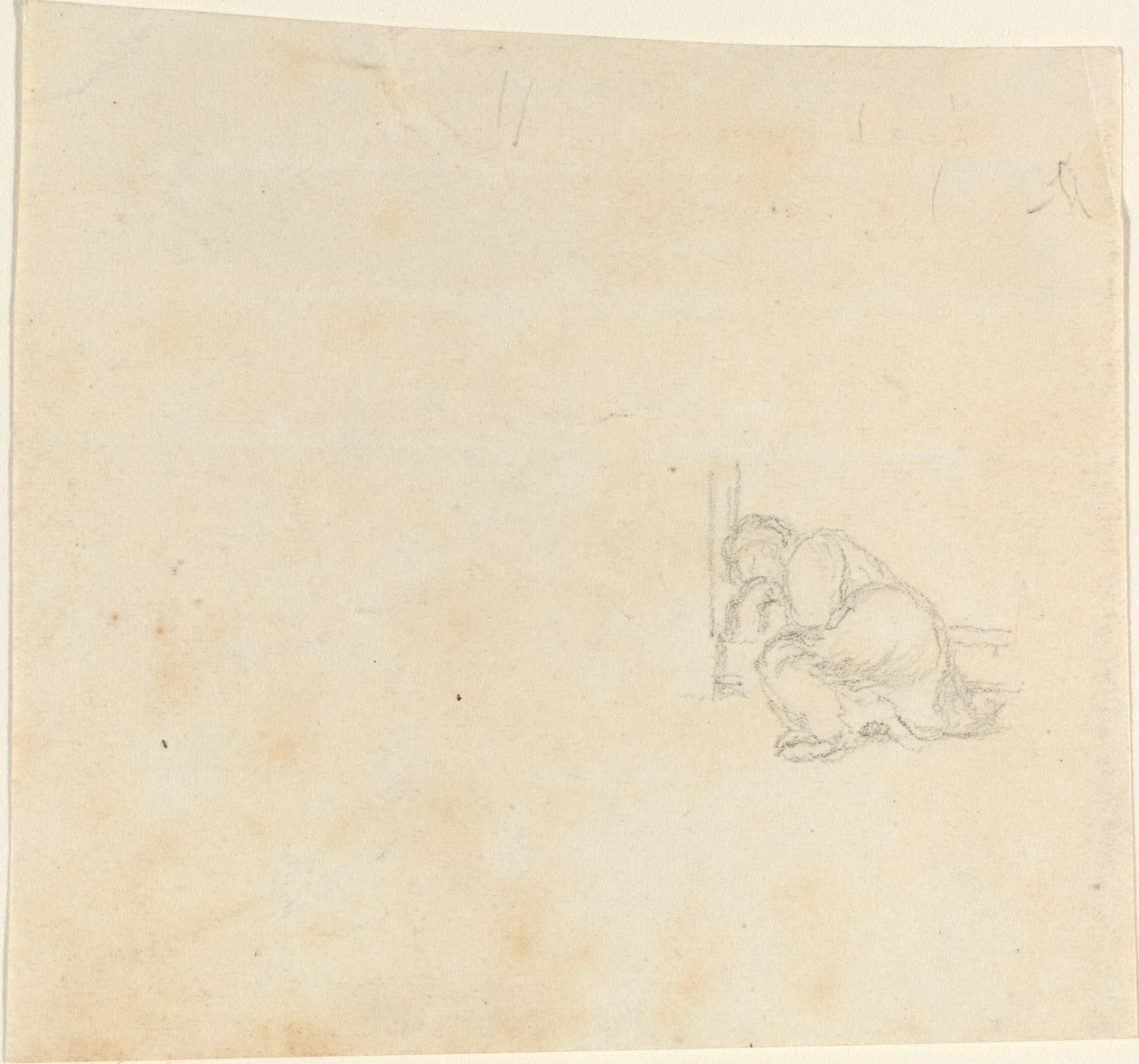 Figura durmiendo en una entrada de John Flaxman