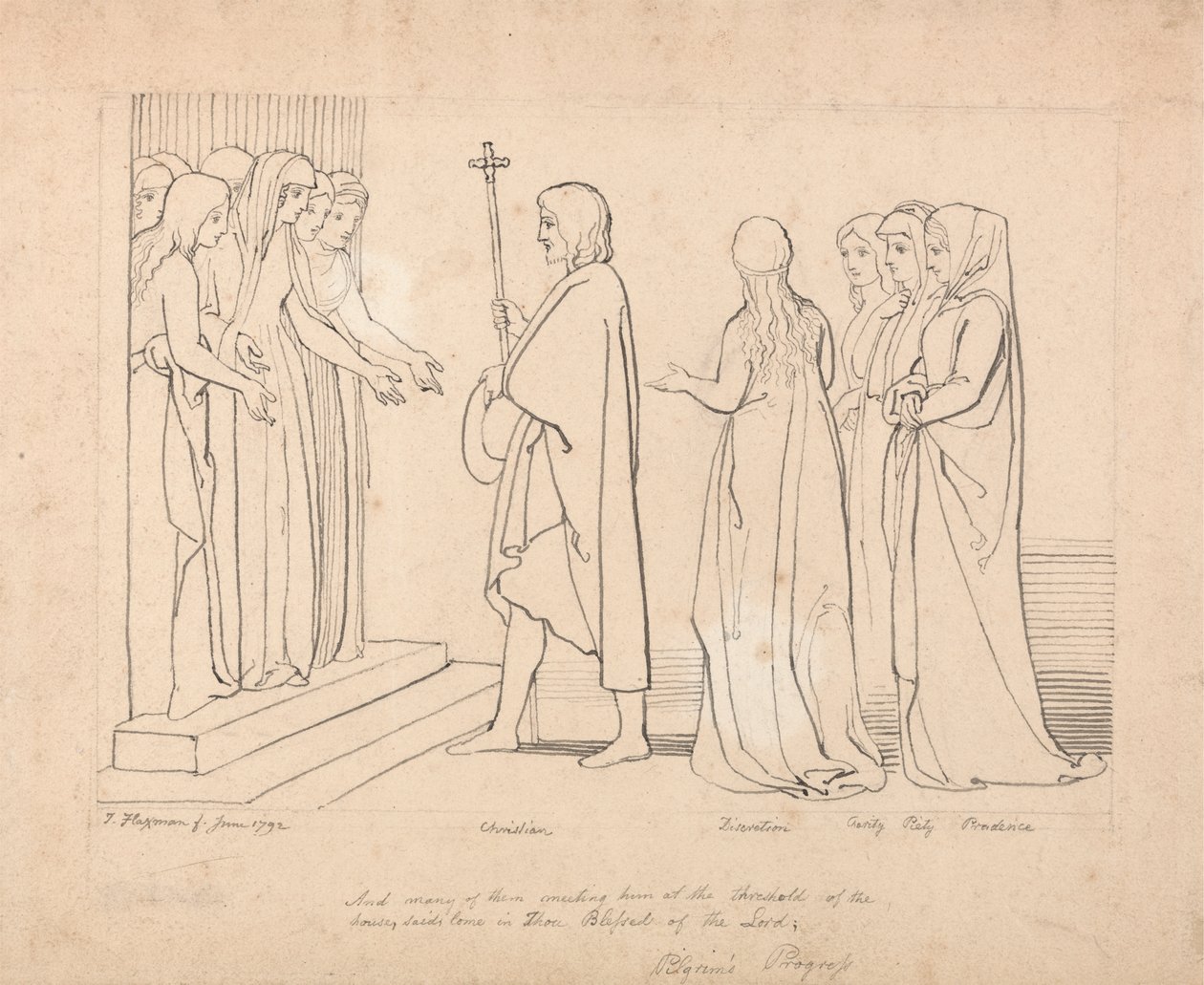 Ilustración de El progreso del peregrino de John Flaxman