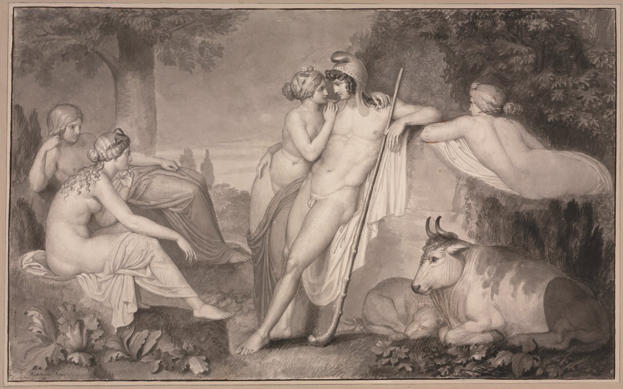 París y Enone, 1791 de John Flaxman