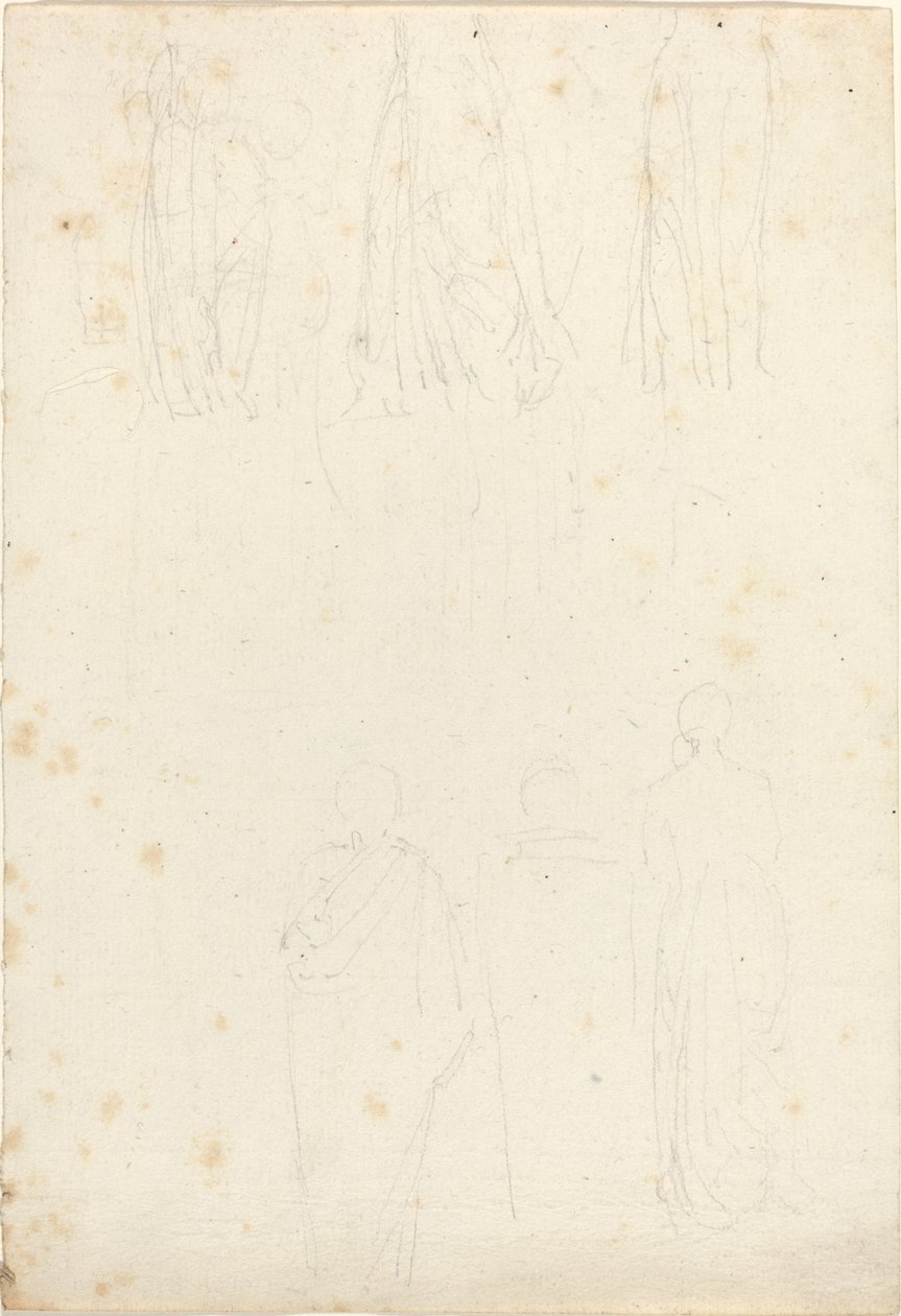 Hoja de estudios de figuras con capa de John Flaxman