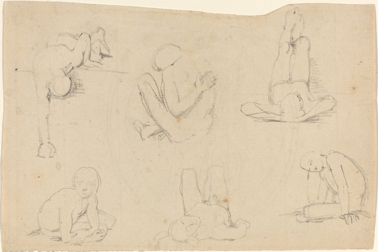 Estudios de una figura masculina de John Flaxman