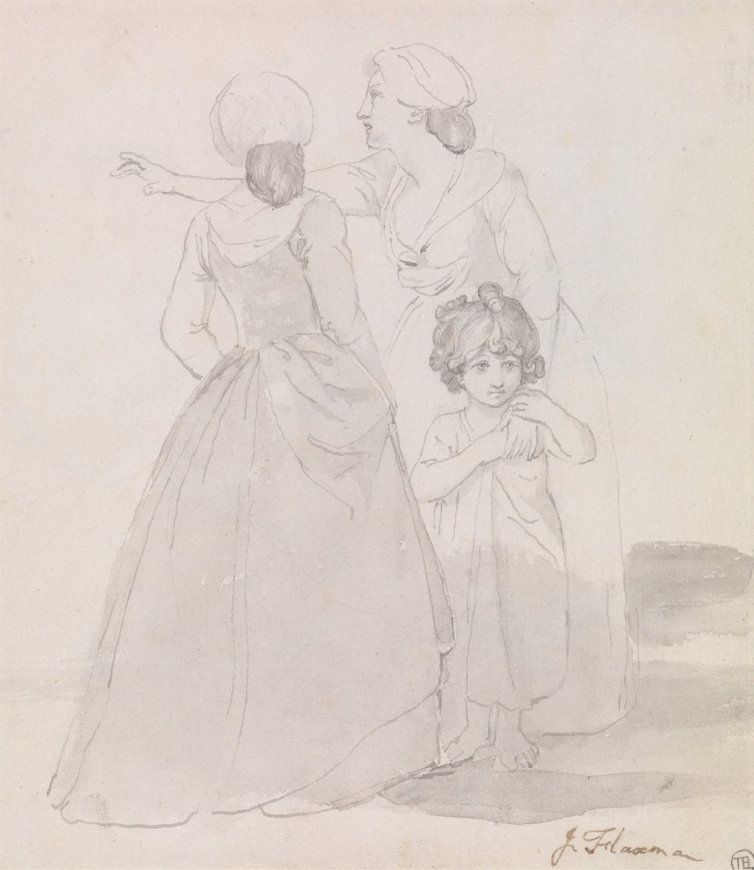 Dos mujeres y un niño de John Flaxman