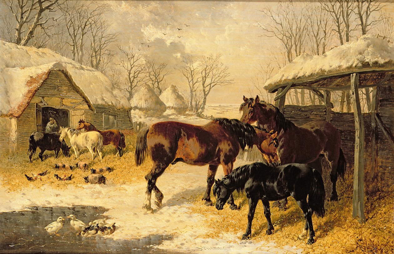 Un corral en invierno de John Frederick Herring Junior