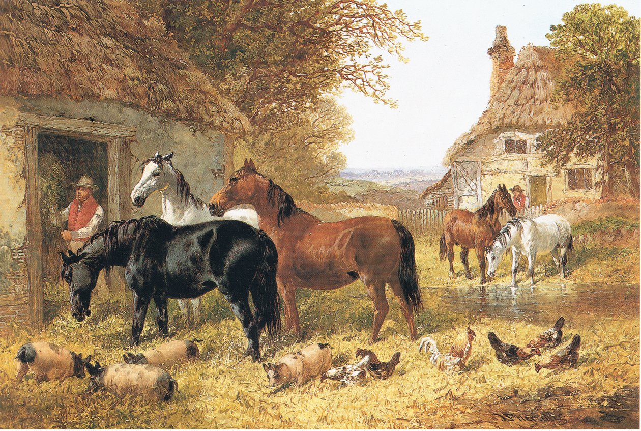 Caballos en un corral de John Frederick Herring Junior
