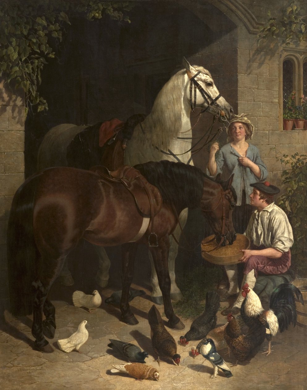 Alimentando a los caballos de John Frederick Herring Senior