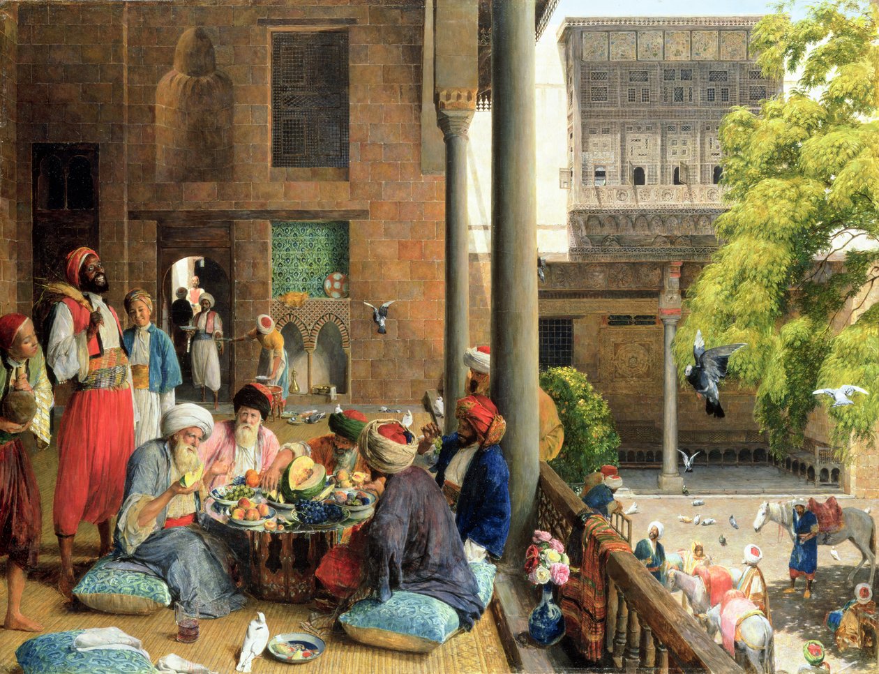 La comida del mediodía, El Cairo, 1875 de John Frederick Lewis