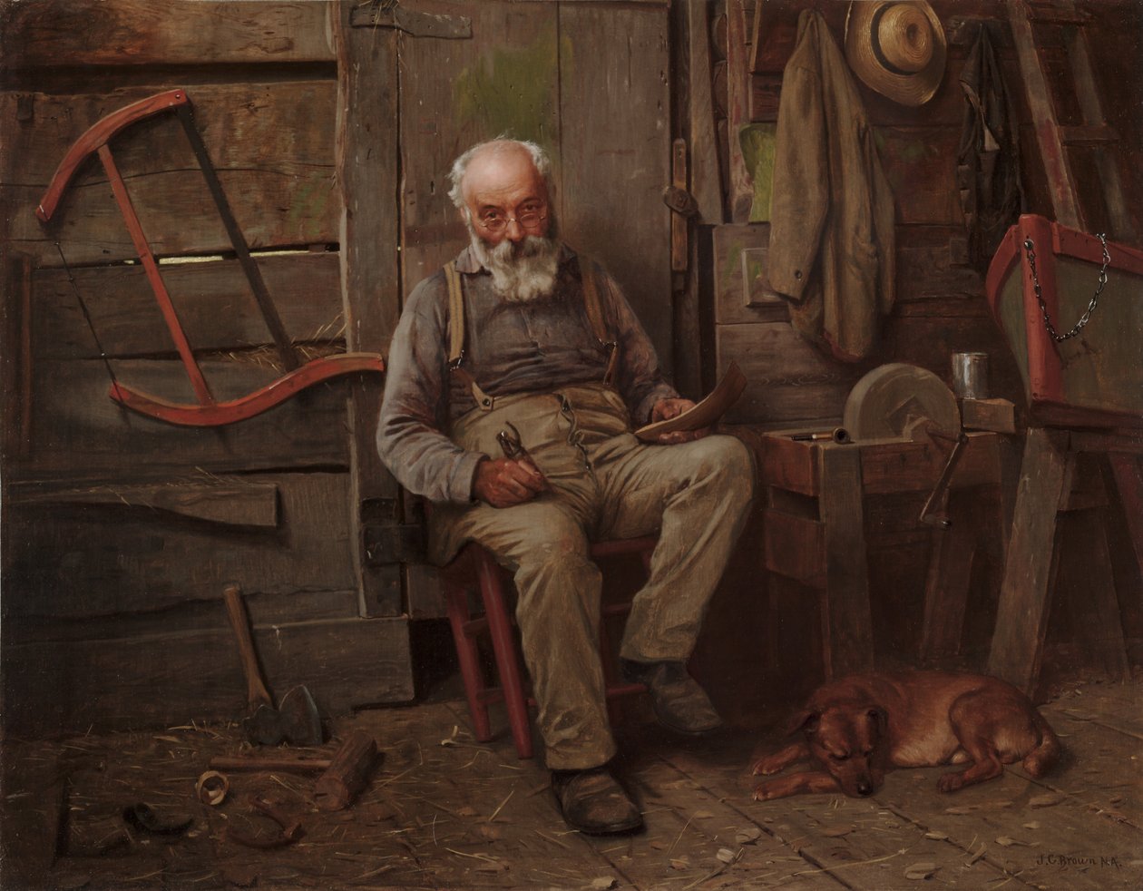 Constructor de barcos, c. 1904 de John George Brown