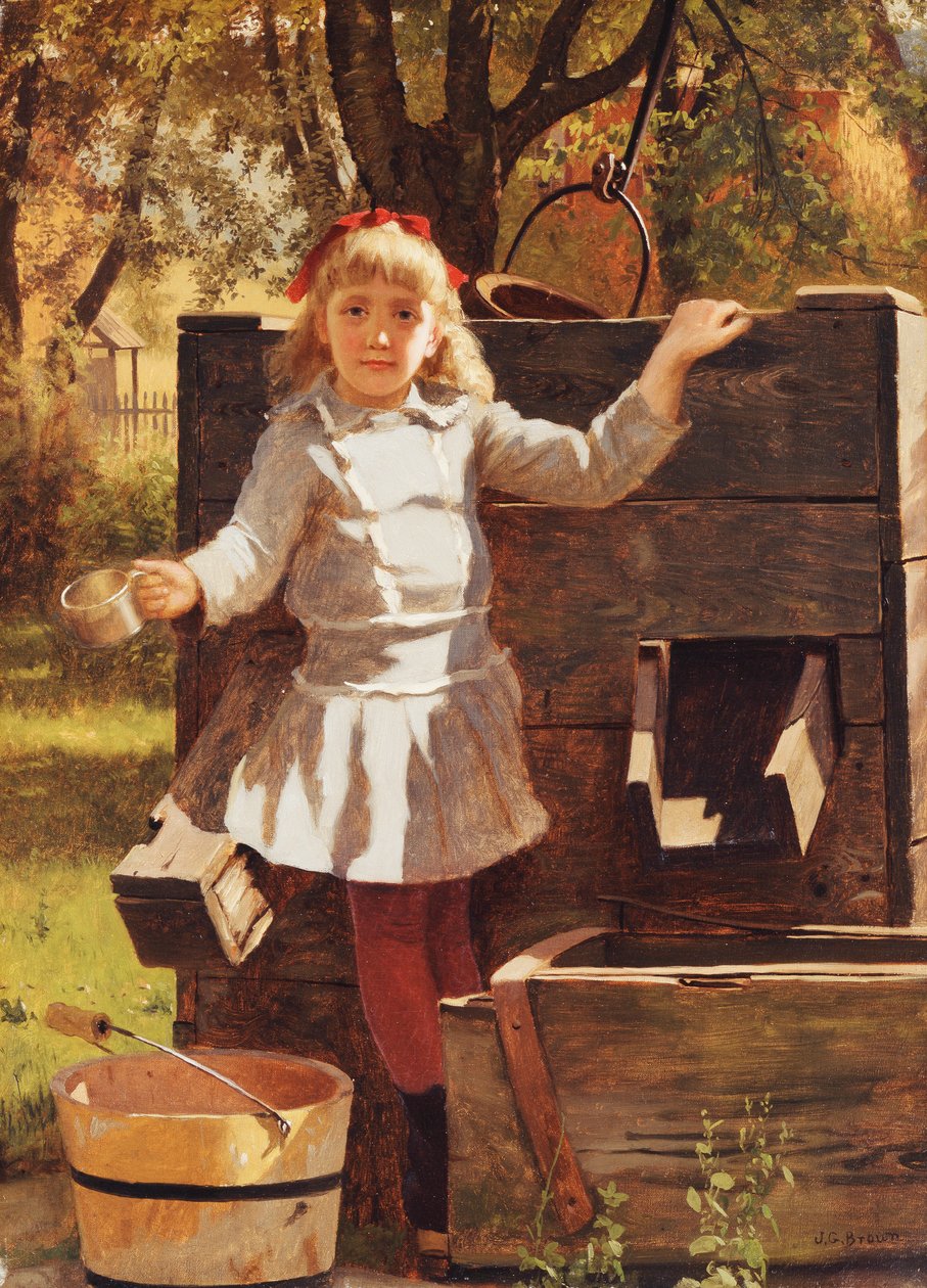 Toma una bebida, c.1880 de John George Brown