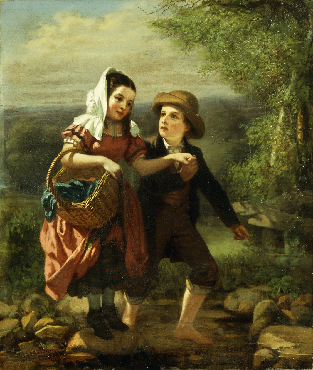 El picnic, 1861 de John George Brown