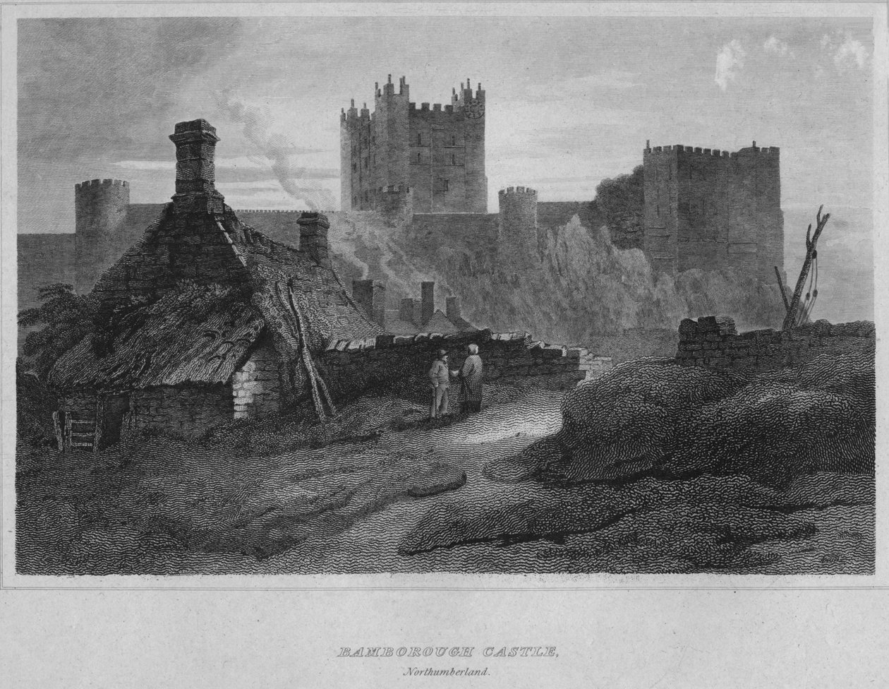 Castillo de Bamborough, Northumberland, 1814 de John Greig