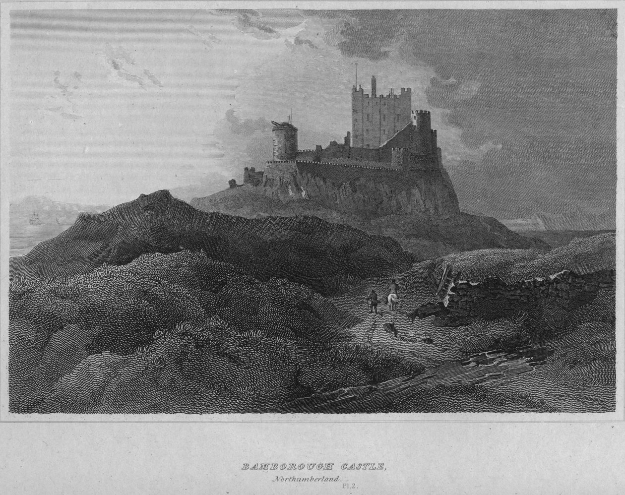 Castillo de Bamborough, Northumberland de John Greig