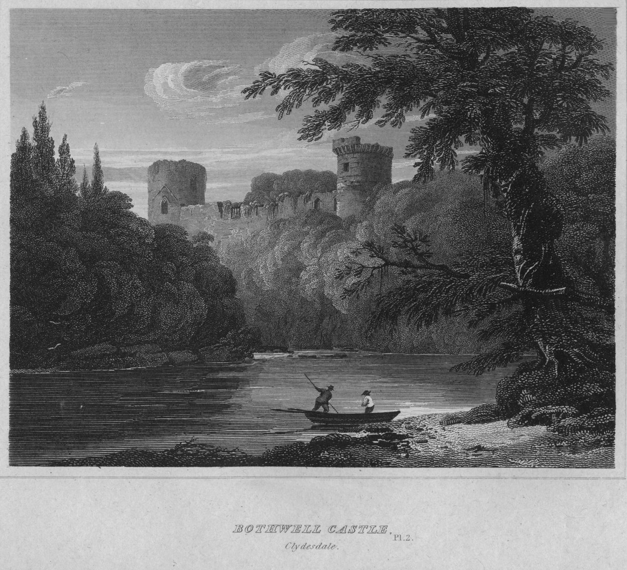 Castillo de Bothwell, Clydesdale, 1814 de John Greig