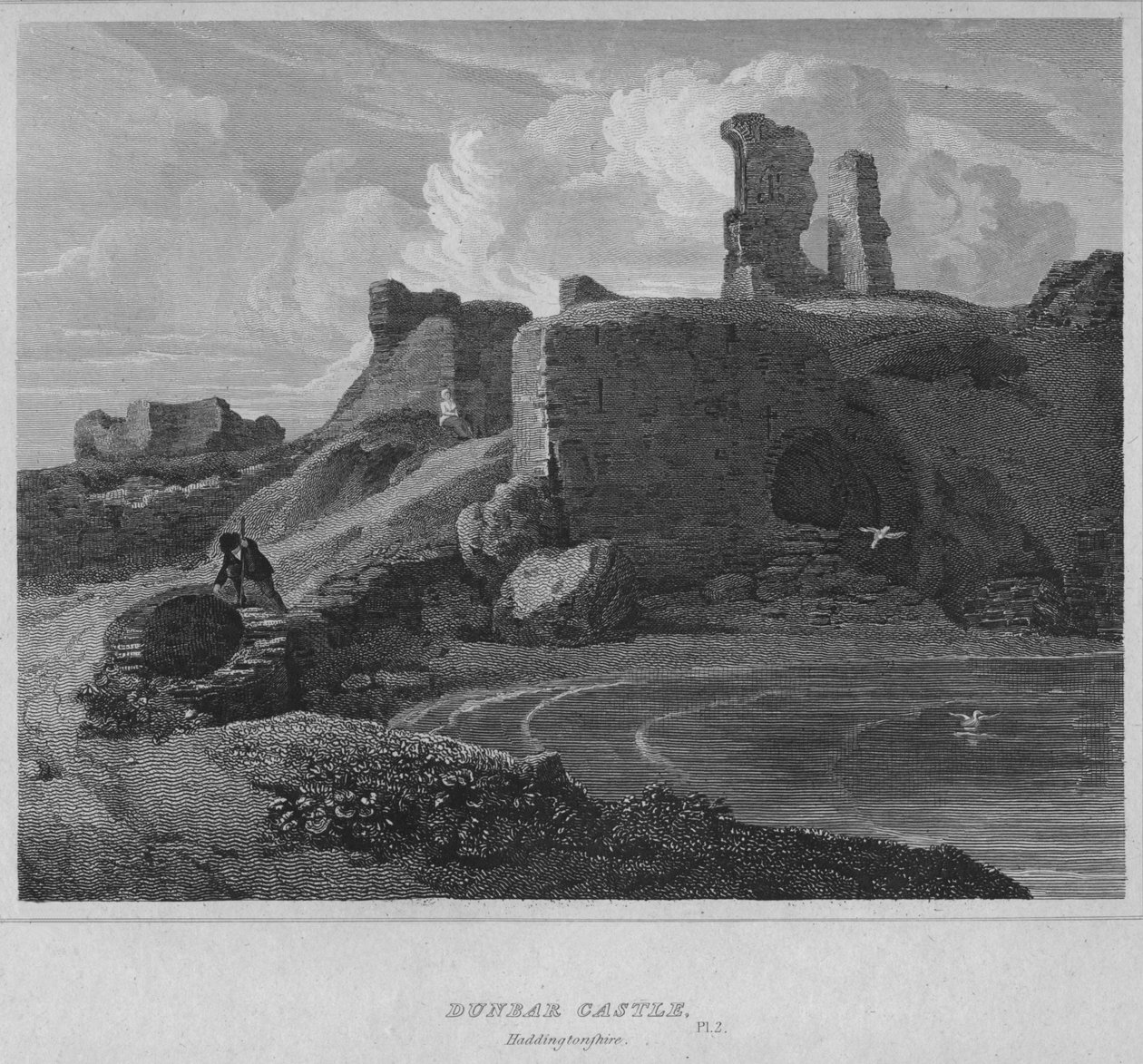 Castillo de Dunbar, Haddingtonshire, 1814 de John Greig