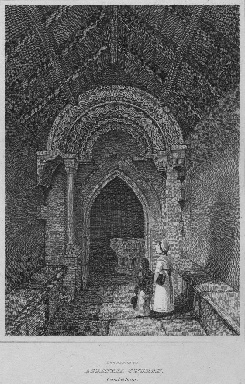 Entrada a la iglesia de Aspatria, Cumberland, 1814 de John Greig