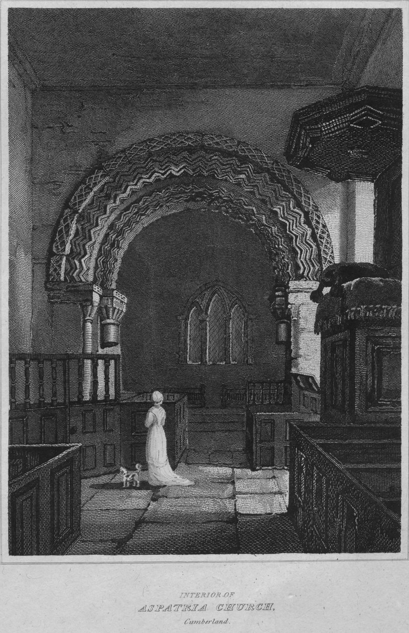 Interior de la iglesia de Aspatria, Cumberland, 1814 de John Greig