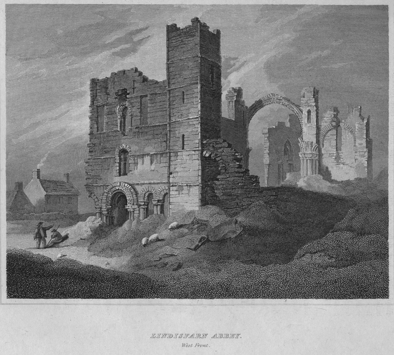 Abadía de Lindisfarne. Frente oeste, 1814 de John Greig