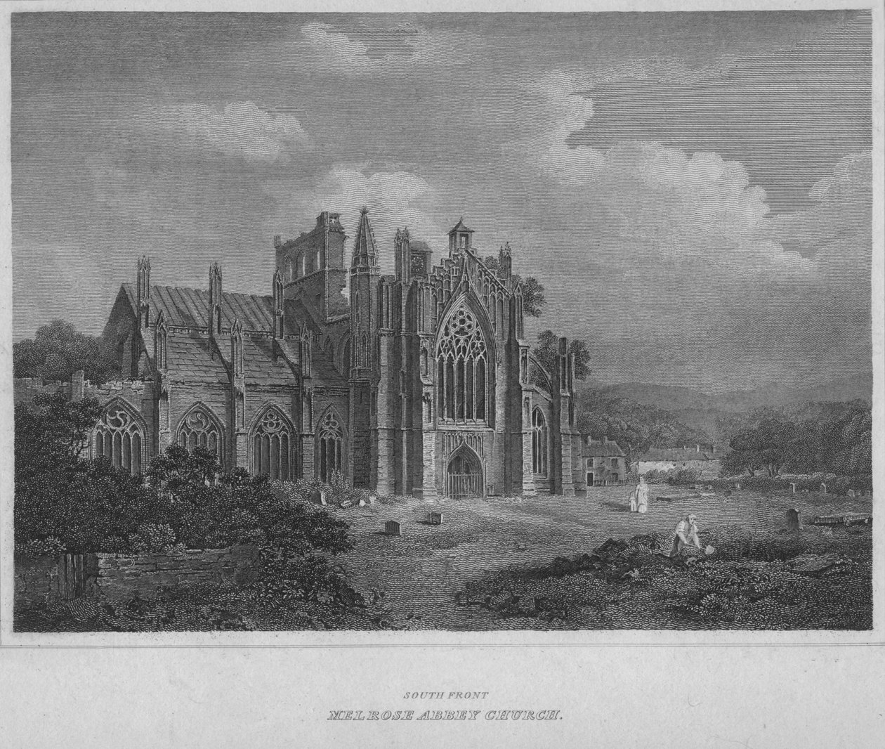 Frente sur - Iglesia de la Abadía de Melrose de John Greig