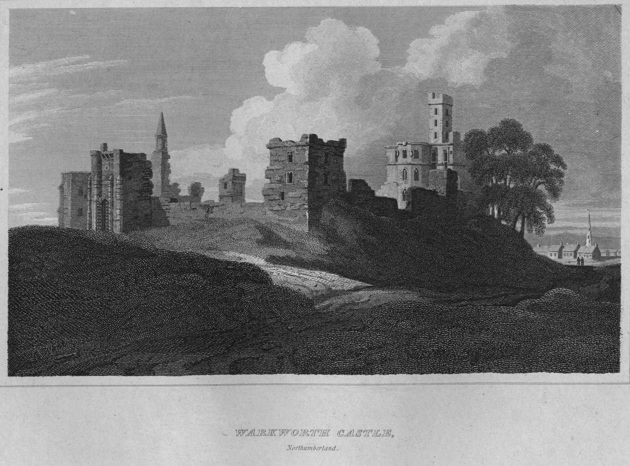 Castillo de Warkworth, Northumberland, 1814 de John Greig