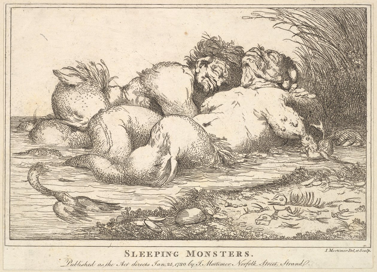 Monstruos durmientes, 25 de enero de 1780 de John Hamilton Mortimer