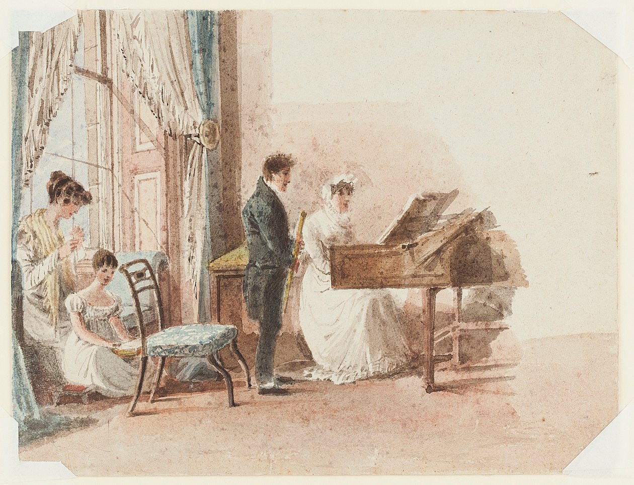 Interior del salón, 1827 de John Harden