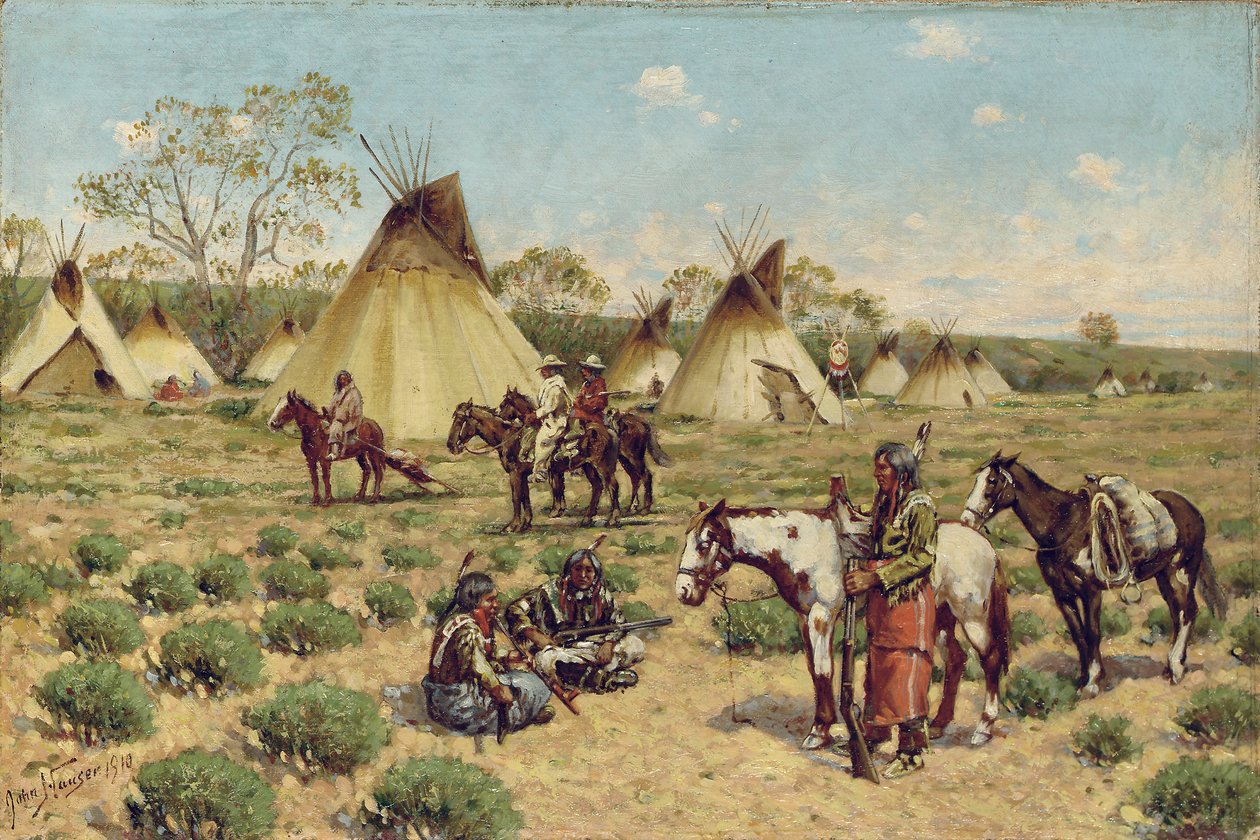 Campamento Sioux, Porcupine, 1910 de John Hauser