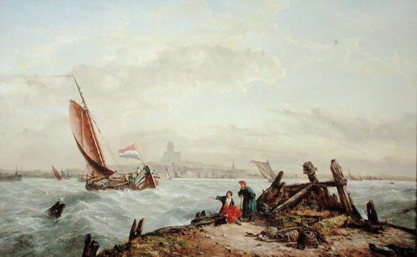 Frente a un puerto holandés de John James Wilson