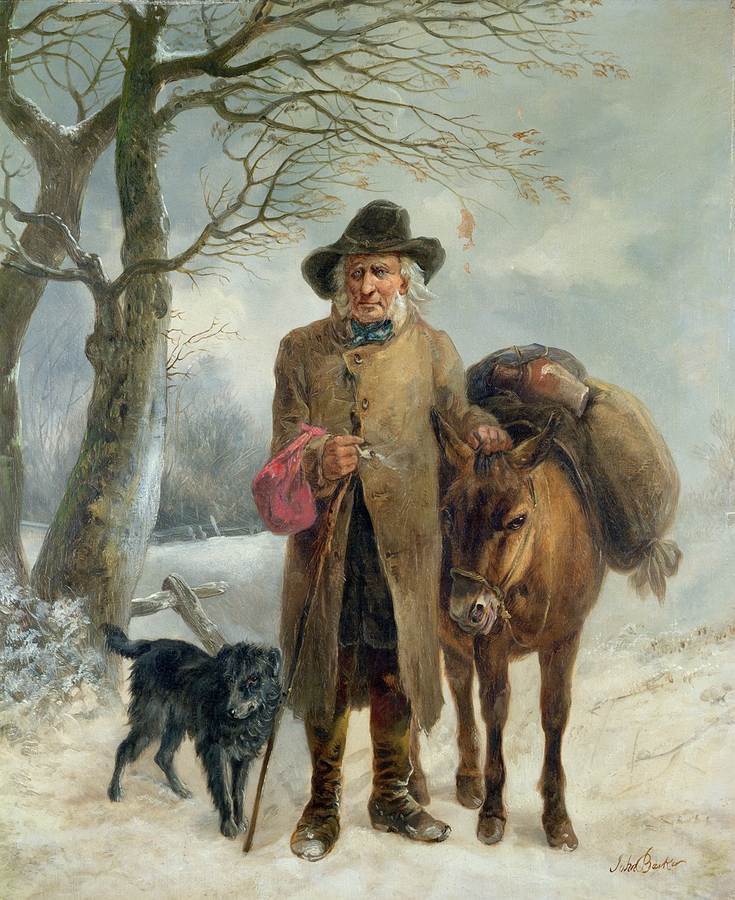 Recogiendo leña de invierno de John Jesse Barker
