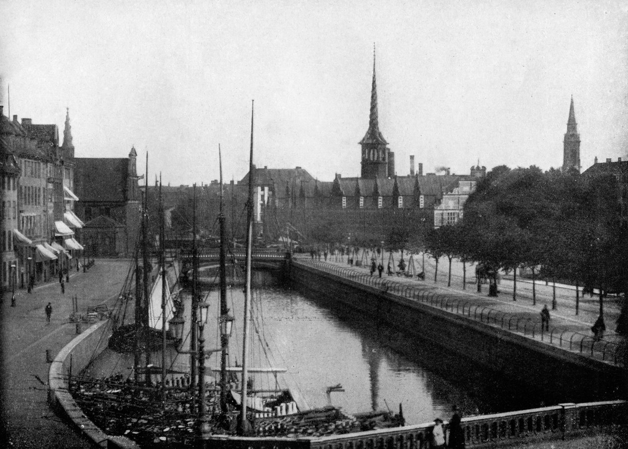 Escena de calle en Copenhague, Dinamarca, 1893 de John L. Stoddard