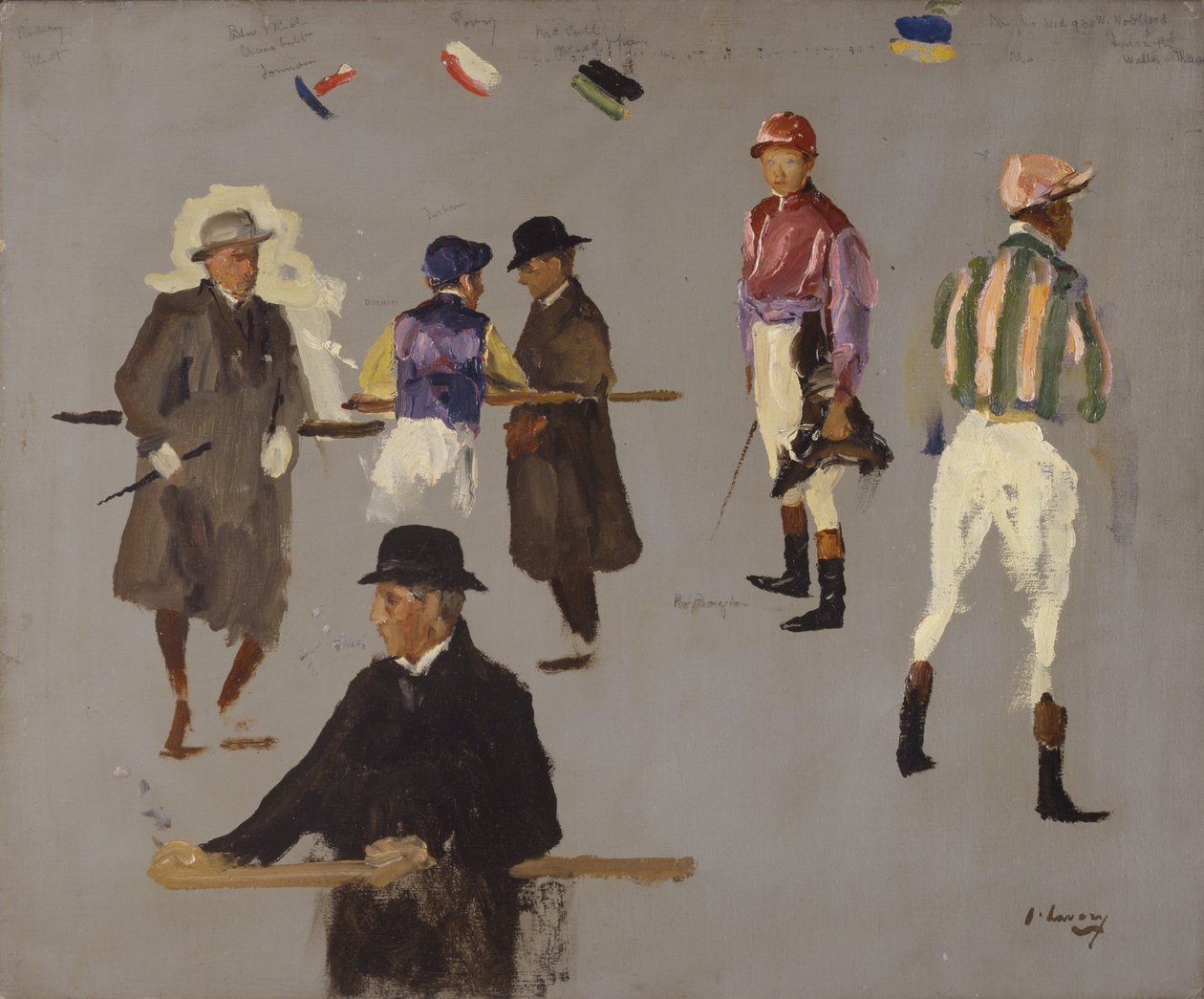 Jinetes y propietarios en Epsom de John Lavery