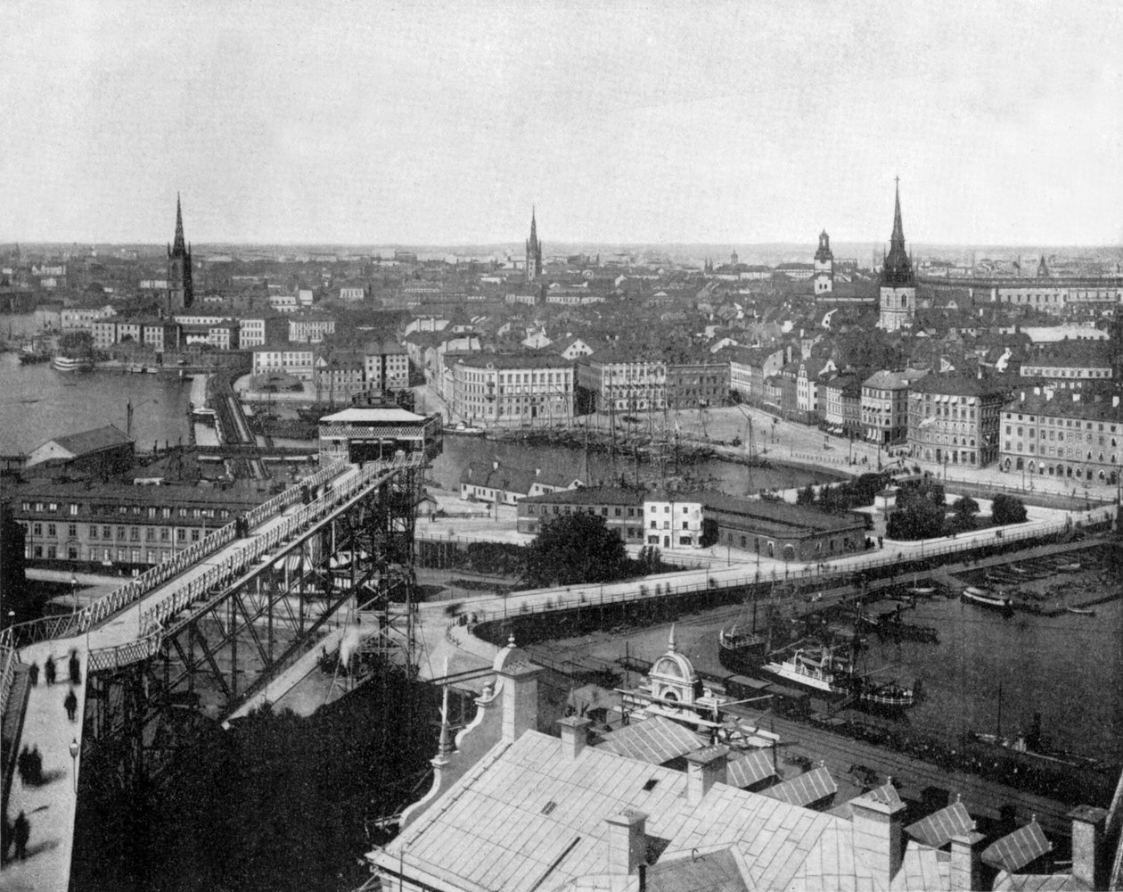 Estocolmo, Suecia c. 1890 (foto en blanco y negro) de John Lawson Stoddard