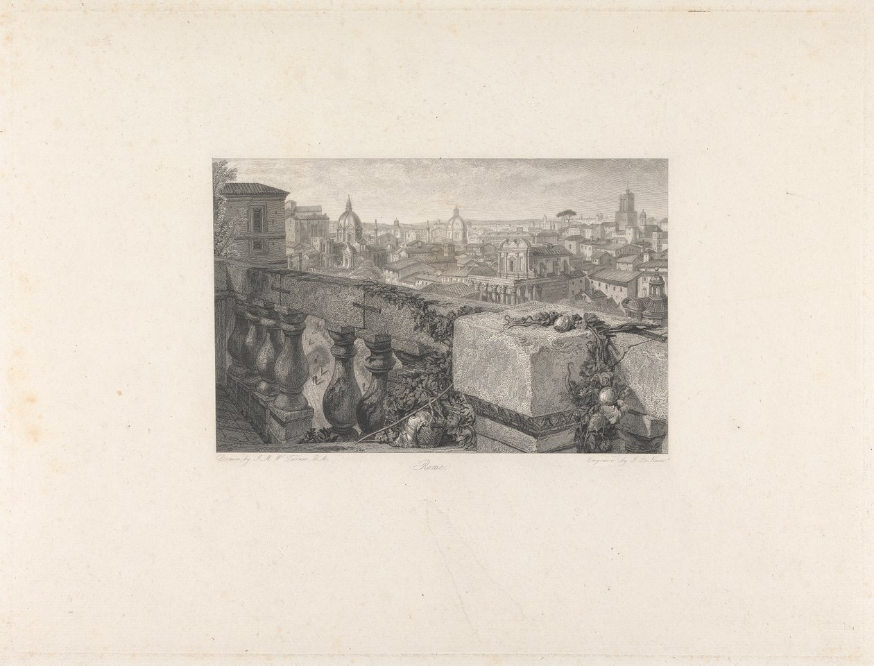 Roma, desde los Jardines Farnesio de John Le Keux