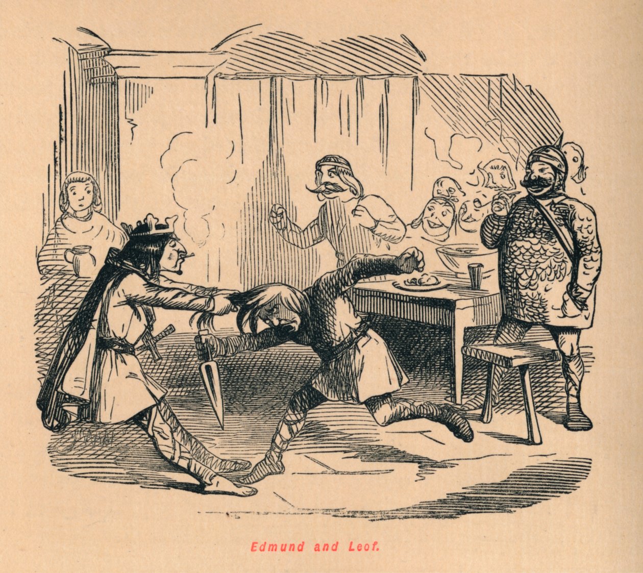 Edmund y Leof, c1860 de John Leech