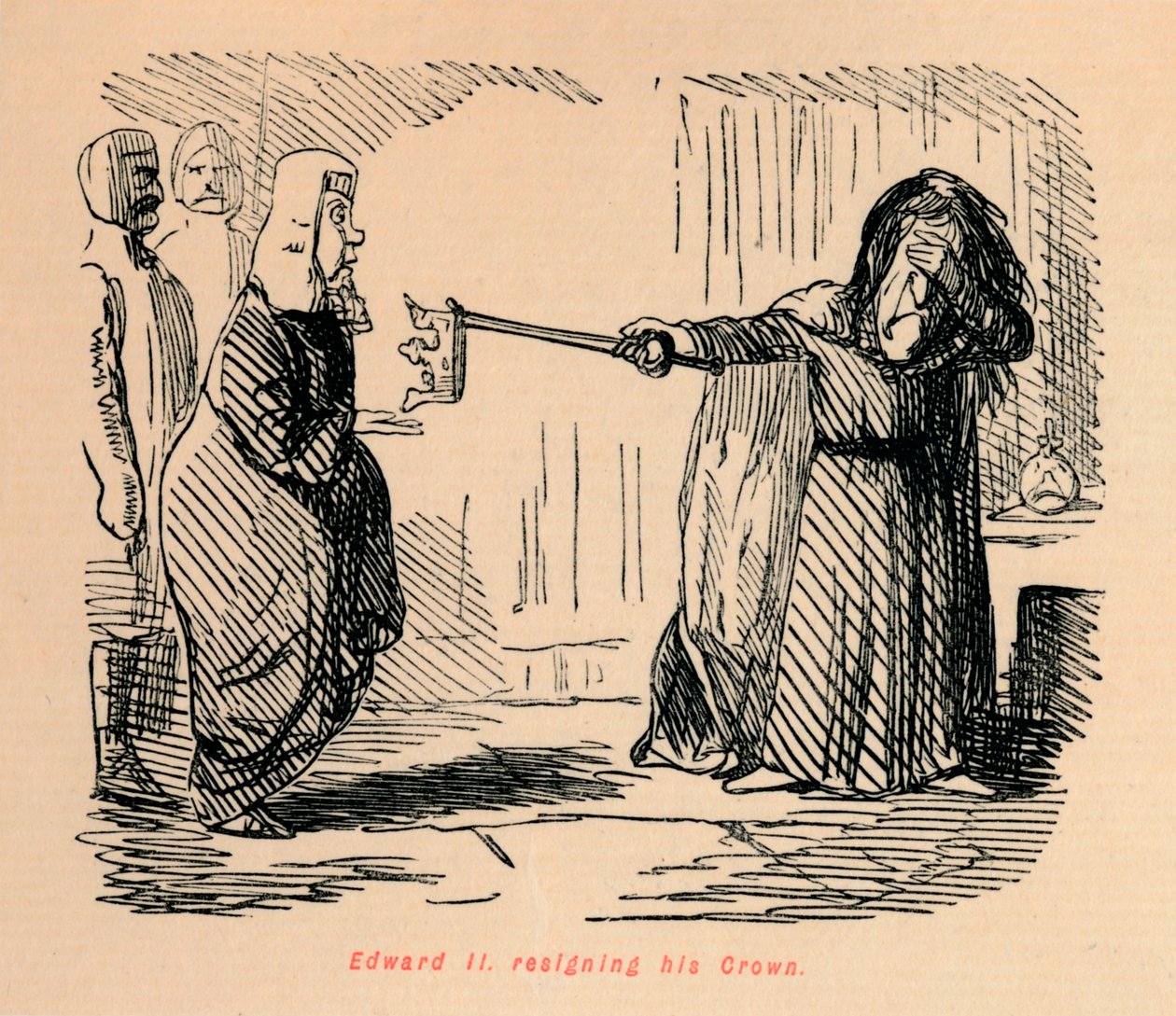 Eduardo II renunciando a su corona, c1860 de John Leech