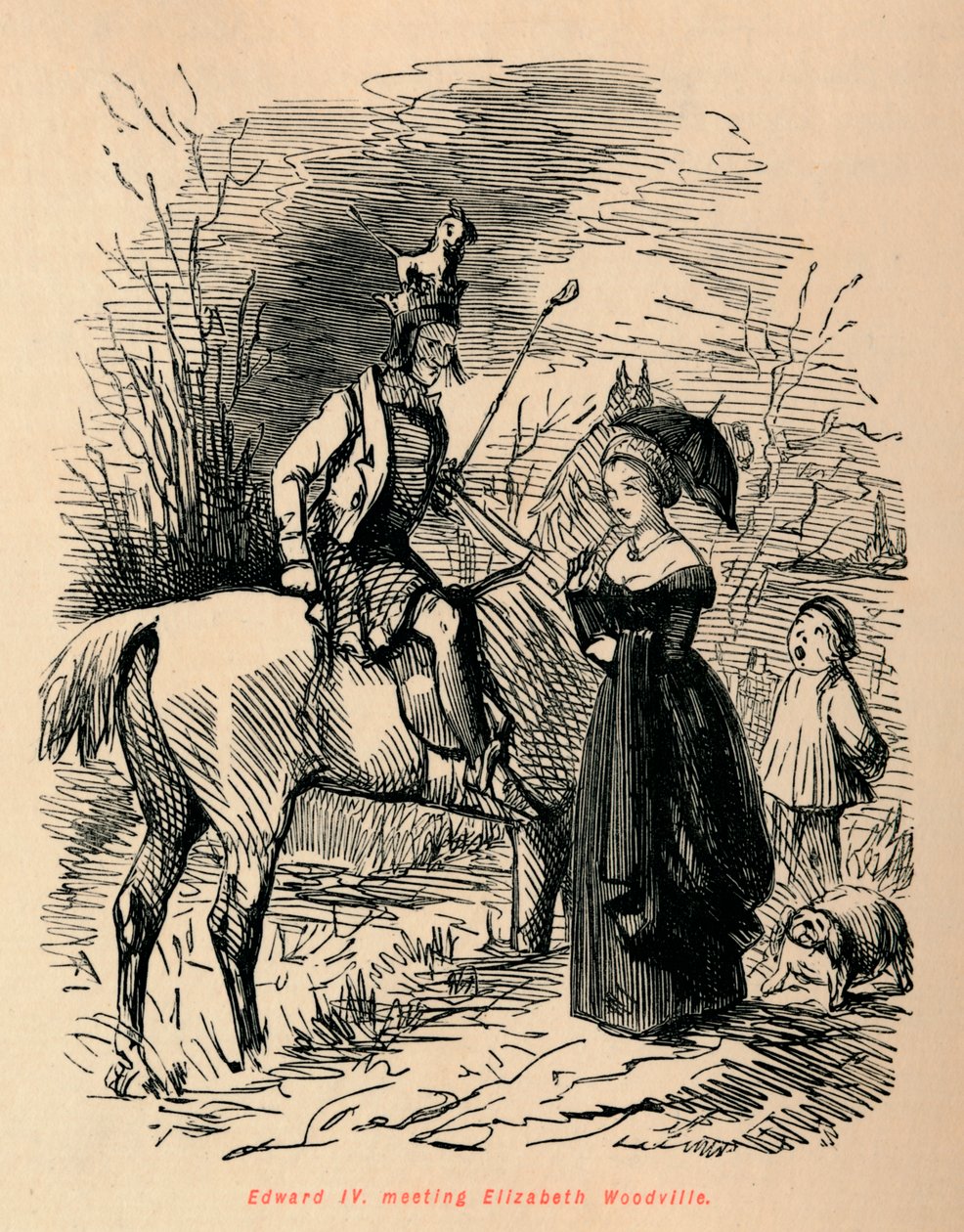 Eduardo IV, encuentro con Isabel Woodville, c1860 de John Leech