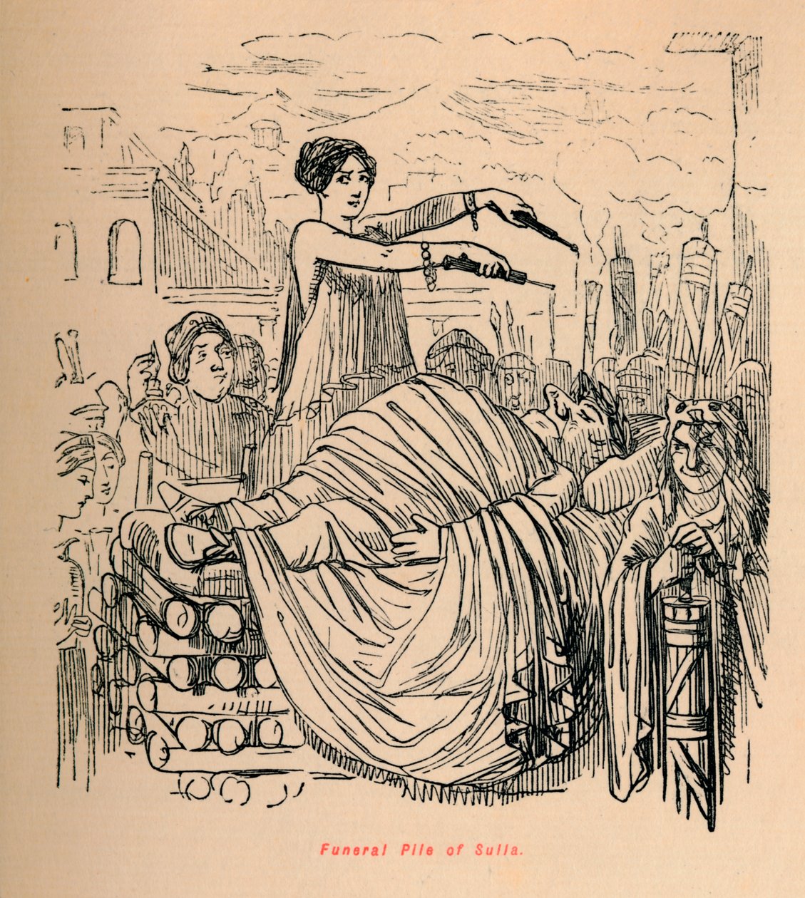 Pira funeraria de Sulla, 1852 de John Leech