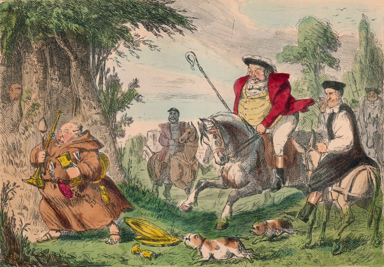 Enrique VIII cazando monjes, 1850 de John Leech
