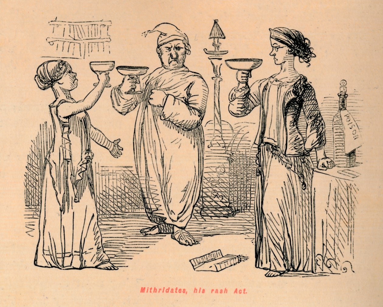 Mitrídates, su acto imprudente, 1852 de John Leech