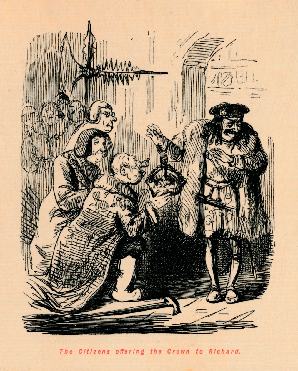 Los Ciudadanos ofreciendo la Corona a Ricardo de John Leech