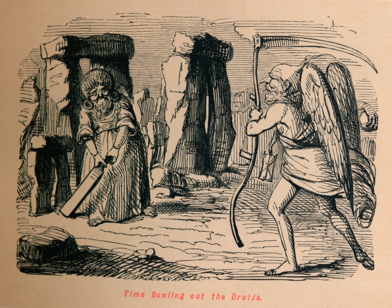 El Tiempo Derribando a los Druidas, c1860 de John Leech