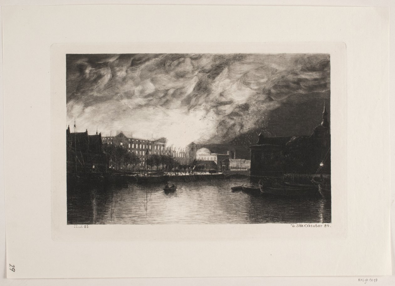 El incendio de Christiansborg de John Lübschitz