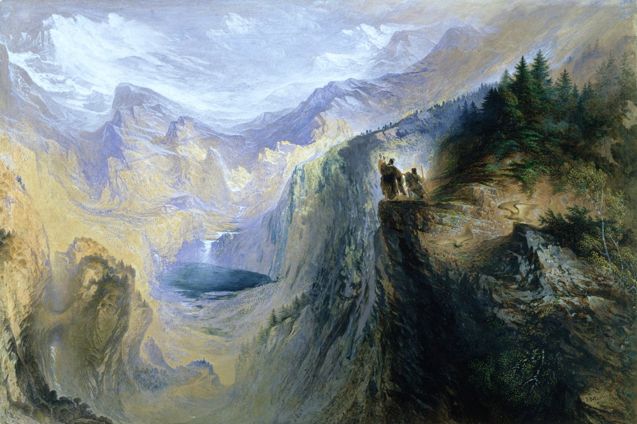 Manfred en el Jungfrau, 1837 de John Martin