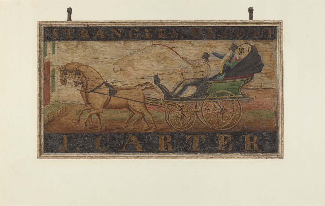 Letrero de posada: J. Carter verso, 1940 de John Matulis