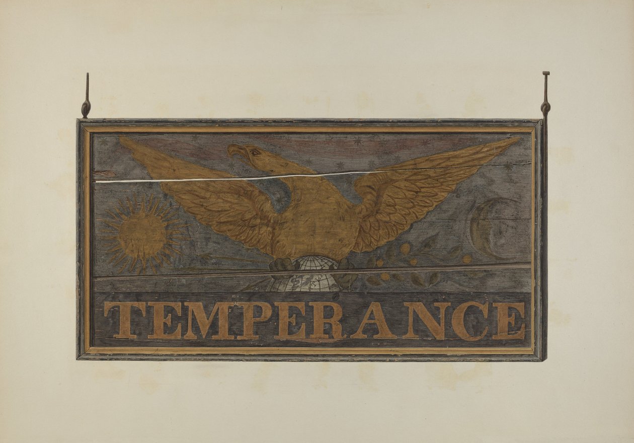 Letrero de taberna: Templanza, c. 1940 de John Matulis