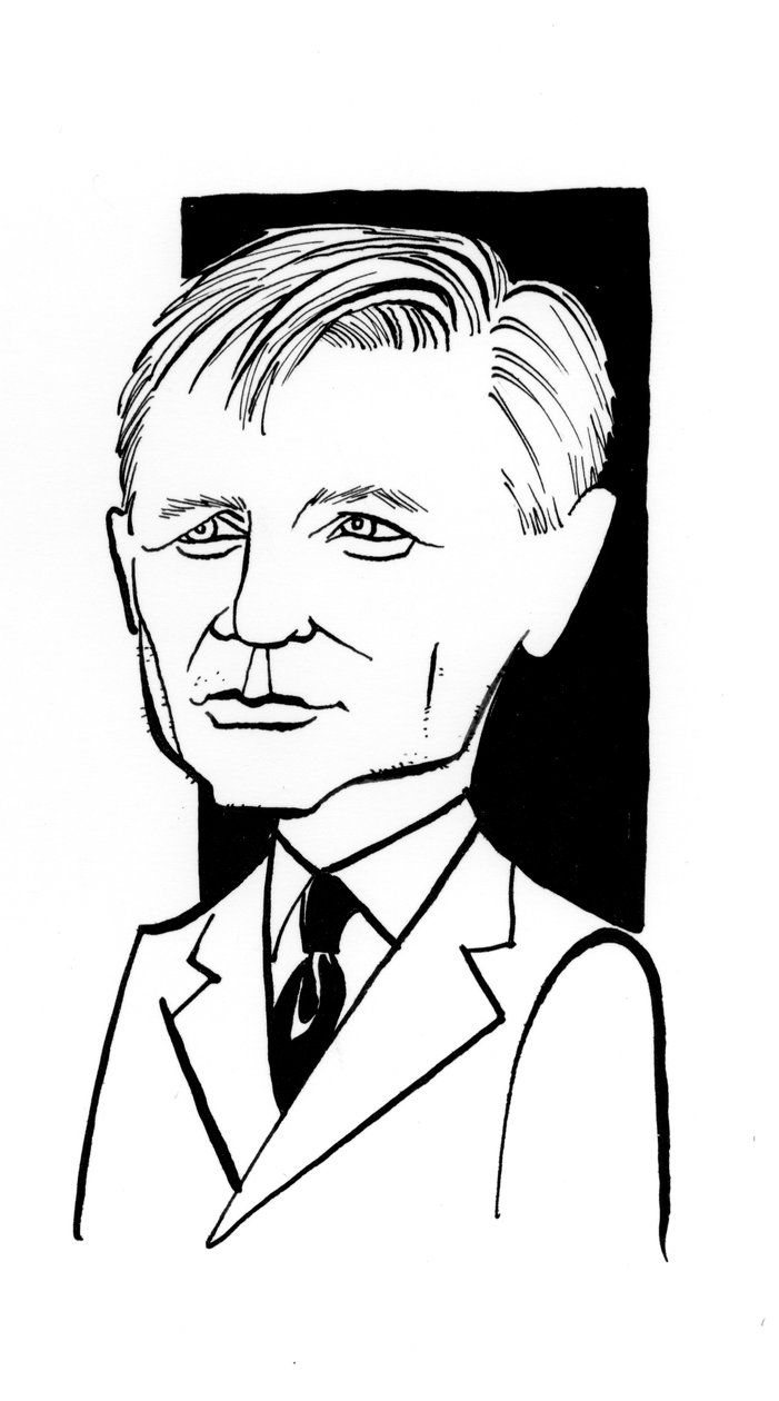 Caricatura de Daniel Craig, actor inglés: b de John Minnion
