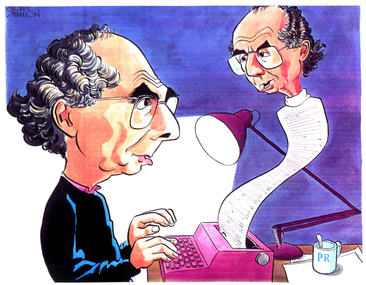 Caricatura de Philip Roth de John Minnion