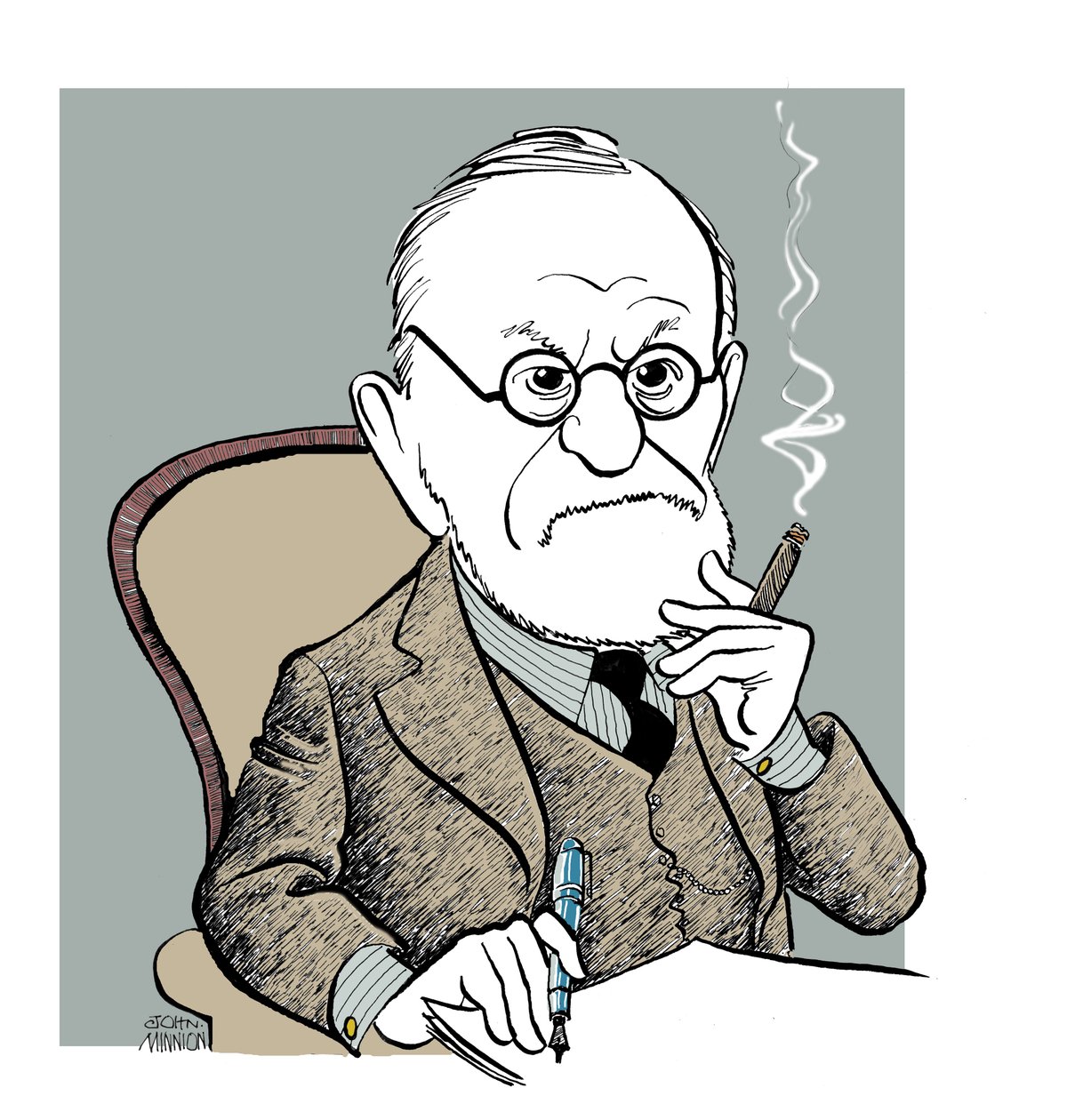Sigmund Freud - caricatura de John Minnion